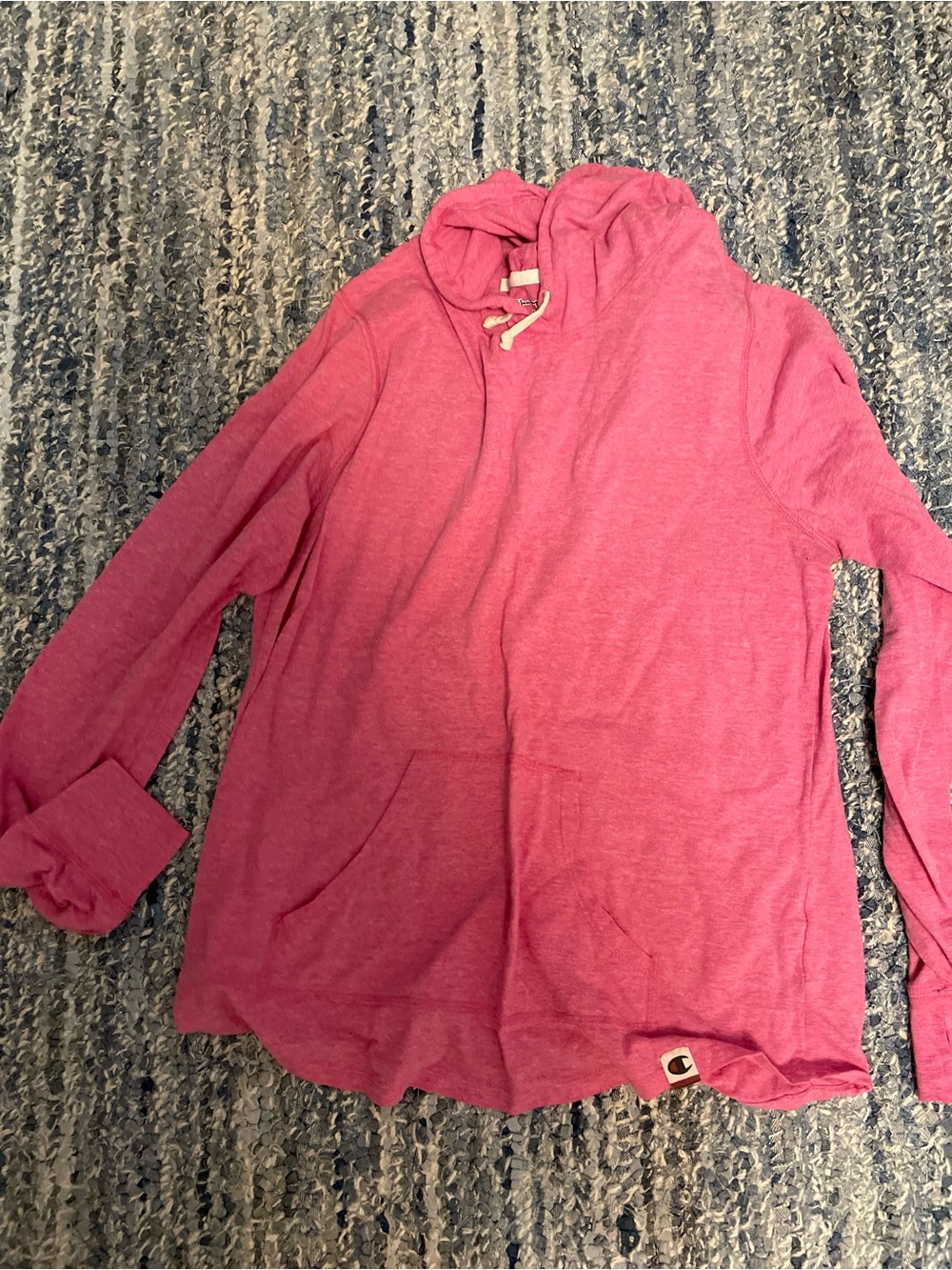Champion Pink Hooded Lightweight Women's Sweater Medium